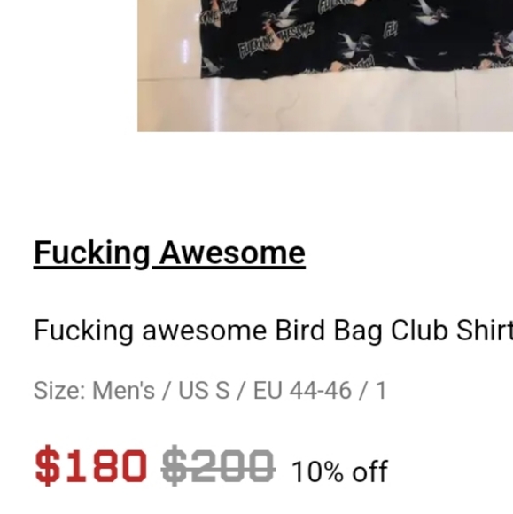 Fucking Awesome "Bird Bag Club 100% Viscose Rayon" button up - Picture 14 of 14